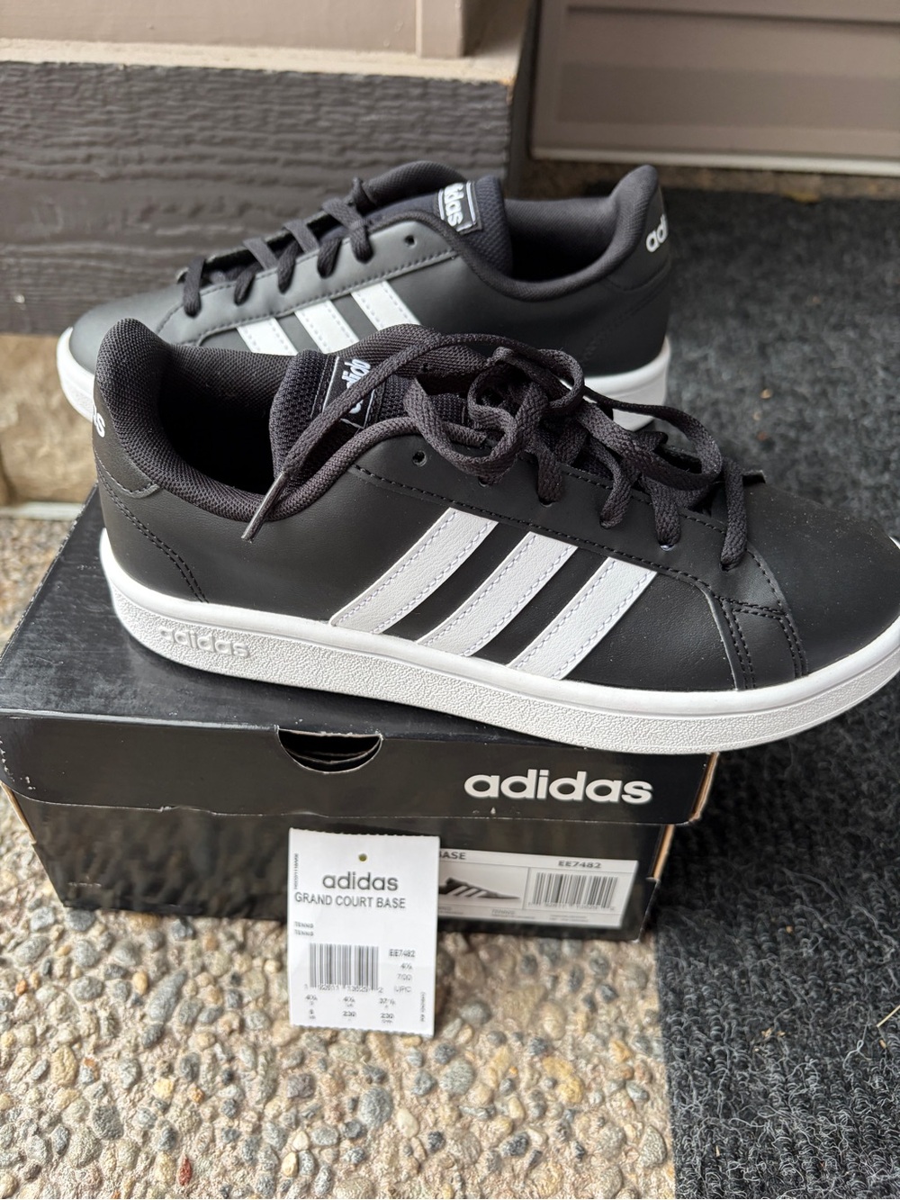 adidas Black Sneakers with White Stripes